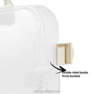 XJH A4 <strong>Portable</strong> <strong>File</strong> <strong>Box</strong> Transparent Plastic Desktop Organizer for Office Storage Stationery Packaging Convenient <strong>File</strong> Bag - Product Image 3