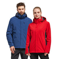 Ensemble deux pièces unisexe personnalisé en polaire et nylon, coupe-vent imperméable 3-en-1 haut de gamme, amovible, chaud, pour l'automne et l'hiver