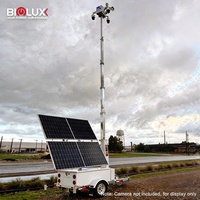 Tour de surveillance mobile HiSOLO avec caméra solaire, normes US, AU, UE, avec 350 °   Boîtier CCTV rotatif pour chantier de construction
