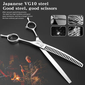 Hondenkapschaar visgraat schaar trimmen honden beauty schaar voor huisdieren 7.25/7.5 inch huisdierverzorging salon scheren Japan VG10 staal - Product Image 2