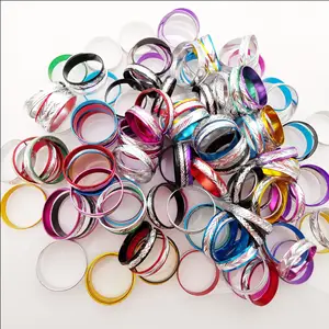 Bulk Gemengde Verkoop Goedkope Groothandel Kleurrijke Metalen Shinny Zakelijke Promotie Cadeau Vrouwen Mannen Meisjes Gekleurde Ring