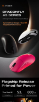 Mouse Gaming Nirkabel ATK Dragonfly A9 Plus 57g Ringan Sensor PAW3395 1K Polling Tri-Mode NearLink/BT/Kabel