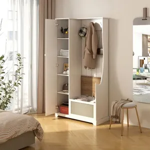 Milestone Meubles de chambre personnalisés Armoire en bois massif simple style moderne