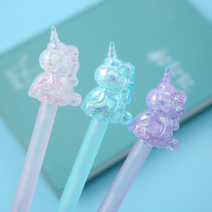 Penne Gel Creative con Testa di Cristallo Laser Colorata a Forma di <span class=keywords><strong>Unicorno</strong></span>, Penne Gel per Studenti e Ufficio - Product Image 2