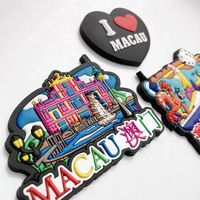 Souvenirs touristiques personnalisés en ployrésine, USA Hongkong Macau caoutchouc PVC souple 3D réfrigérateur aimants Ref
