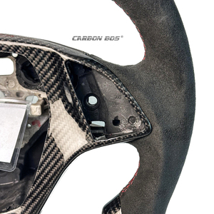 Volant en fibre de carbone noire de qualité pour Chevrolet <span class=keywords><strong>Corvette</strong></span> C7 avec Alcantara bleu, vente directe d'usine - Product Image 2