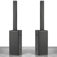 Sistema de Sonido PA con Subwoofer Activo Dual de 12 Pulgadas, Altavoz de Línea Portátil y Altavoz de Columna de 4.5 Pulgadas para Eventos en Vivo y Escenarios al Aire Libre