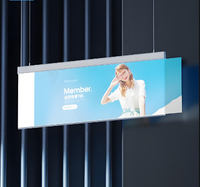 Boîte lumineuse LED double face en acrylique pour centre commercial Panneau de signalisation publicitaire double face suspendu