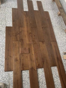 <span class=keywords><strong>Parquet</strong></span> en bois massif véritable, style rustique, planches de bois de chêne foncé, pour décoration rétro - Product Image 4