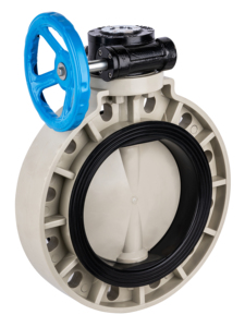 วาล์วผีเสื้อ CPVC ขนาด Dn400 16 นิ้ว มาตรฐาน ASTM แบบแมนนวล สำหรับน้ำ OEM ASME พร้อมหน้าแปลนซีล PTFE Pn10 - Product Image 3