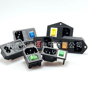 Enchufe de Corriente Alterna Jiepin de 1 Salida con Fusible Tipo 8 para Equipos de Audio y Video, Conexión a Tierra Estándar, Material ABS - Product Image 1