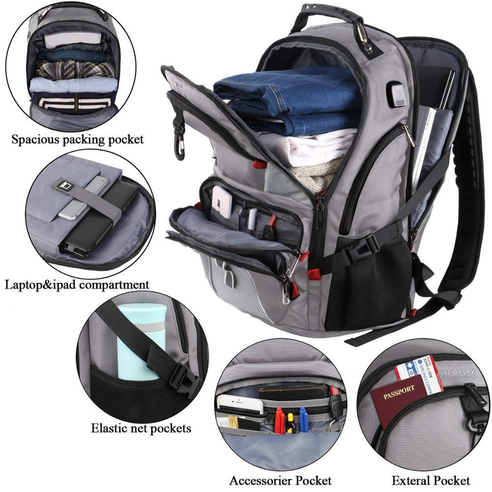 sac à dos durable résistant à l'eau sac à dos de randonnée, sac à dos pour ordinateur portable avec port de chargement USB