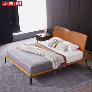Derniers meubles de luxe pour chambre à coucher Ensemble de lit Lit double king size en bois massif avec tissu - Product Image 4
