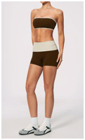 Ensemble de yoga 2 pièces pour femme avec soutien-gorge sans bretelles et short de cyclisme taille haute, vêtements de sport et de fitness, tenue décontractée d'été