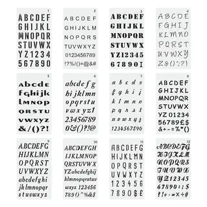 24pcs alfabeto in plastica numero disegno pittura Stencil set di modelli in scala per Bullet Journal Stencil Planner Stencil lettere