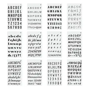 24pcs Kunststoff Alphabet Nummer Zeichnung Malerei Schablonen Skala Vorlage Sets für Bullet Journal Schablonen planer Schablonen buchstaben