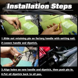 Maniglia di tiraggio astina livello olio in lega di alluminio per Ford 1999-2011 Mustang GT <span class=keywords><strong>V8</strong></span> GT500 <span class=keywords><strong>accessori</strong></span> motore di ricambio 4 colori PQY-ODP02 - Product Image 6