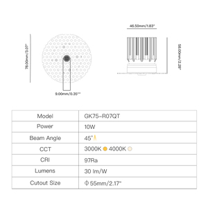 Đèn <span class=keywords><strong>LED</strong></span> âm trần mini XRZLux 10W, kiểu không viền, lỗ nhỏ 9mm, COB, dùng cho nhà ở & khách sạn - Product Image 6