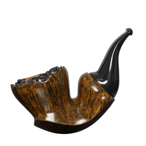 Muxiang Briarwood Pipe Free Type Handmade Tobacco Pipe With Bark Gold Glossy Surface For Men Smoking Accessory - Product Image 5