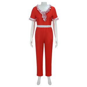 Disfraz de Halloween Retro Gótico Rojo con Parches para Mujer, Traje de Carnaval Oscuro para Fiesta y Actuación en Escenario - Product Image 5