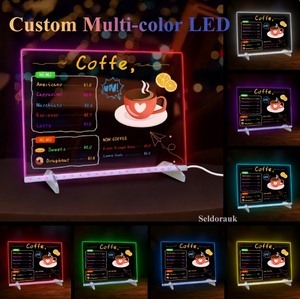 Tableau d'affichage LED à couleurs changeantes, tableau d'écriture réutilisable, tableau d'affichage pour cuisine, réfrigérateur, bureau, maison - Product Image 2