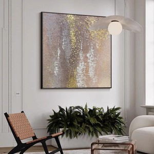 Hand Painted Oil Painting Abstract Art <b>Gold</b> <b>Frame</b> Rectangle Entryway Wall Hanging Light Luxury Sandstone Texture Decorative - Product Image 4