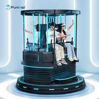 Máquina de Juego de Realidad Virtual 9D con Asiento Giratorio de 360 Grados, Simulador de Avión, para Interiores, de Acero, para Uso Público