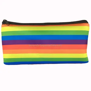 Colorful Rainbow Big Capacity Neoprene Travel Cosmetic Bag Toiletry Organizer