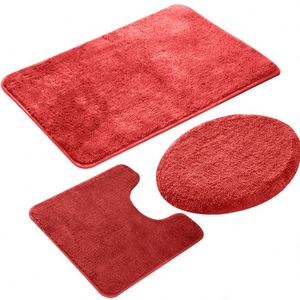 Juego de 3 Alfombras de Baño de Microfibra Cómodas, Alfombra para Inodoro, Tapete Antideslizante Absorbente de Agua - Product Image 4