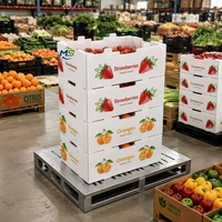 Boîte à fruits et légumes en carton alvéolé PP personnalisée, réutilisable, pour l'emballage des produits agricoles