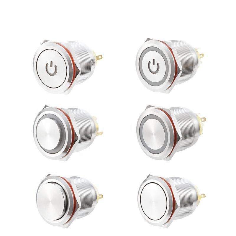 Chinakel 25MM Push Button Switches With Box Metal Push Button Switches Momentary Latching Metal Push Button Switch