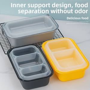 Fiambrera de plástico desechable, rectangular, gruesa, para microondas, con hebilla de seguridad, tapa de plástico, para llevar - Product Image 2