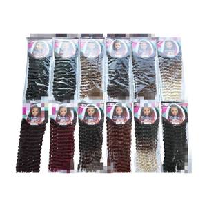 Extensiones de Cabello Sintético al por Mayor de 18 Pulgadas, Fibra de Alta Temperatura, Ondas de Agua, Trenzas de Ganchillo, Extensiones a Granel para Peinado Suave - Product Image 3