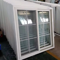 Ventana Corredera Exterior de PVC de Apertura Horizontal con Doble Vidrio, Diseño Moderno Estilo Americano, con Función Antiviento