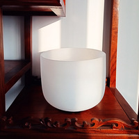 Factory Direct White Frosted Quartz Bowl Music Psalm Self-cultivation Meditation Buddha Sound 432HZ Percussion Instrument