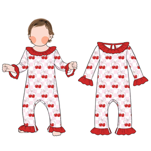 Sıcak satış ve yüksek kalite kişilik basit butik bambu cabrio bebek Romper pijama <span class=keywords><strong>2</strong></span> yollu fermuar ile çocuklar için Ruff - Product Image 5