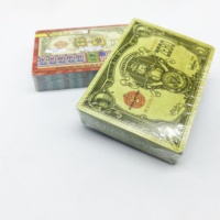 Jeux de cartes de solitaire à argent multijoueur imprimés sur mesure, designs populaires, jeu amusant et fou, cartes de jeu jaunes en dollars