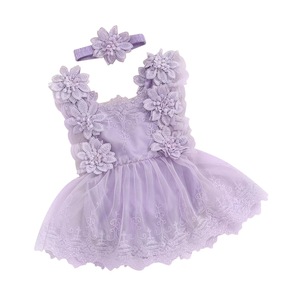 Verano nuevo Harper encaje chaleco Siamés escalada ropa bebé conjuntos de ropa - Product Image 2