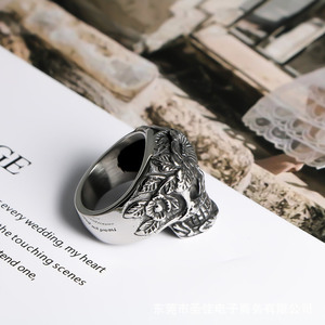 Floral Skull <b>Ring</b> For Men SA824 Fashion Jewelry Gift Occasion Dongguan - Product Image 4