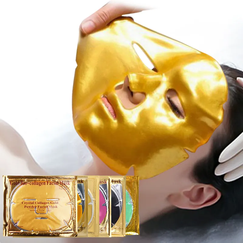 Gel Jelly Perawatan Kulit kolagen masker wajah Hydrating kosmetik lembar hidrogel emas grosir kristal wajah alami wanita 2 tahun