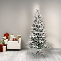 Vorbehandelter Weißer Luxuriöser Großer Künstlicher Innen- und Außen-Weihnachtsbaum mit Eingebauten LED-Lichtern