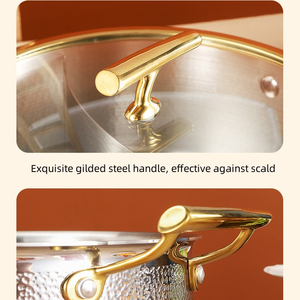 Zunck Moderne, Marmite à fond double en acier inoxydable 304 à motif martelé, compatible avec les cuisinières à <span class=keywords><strong>induction</strong></span> et les cuisinières à gaz - Product Image 5