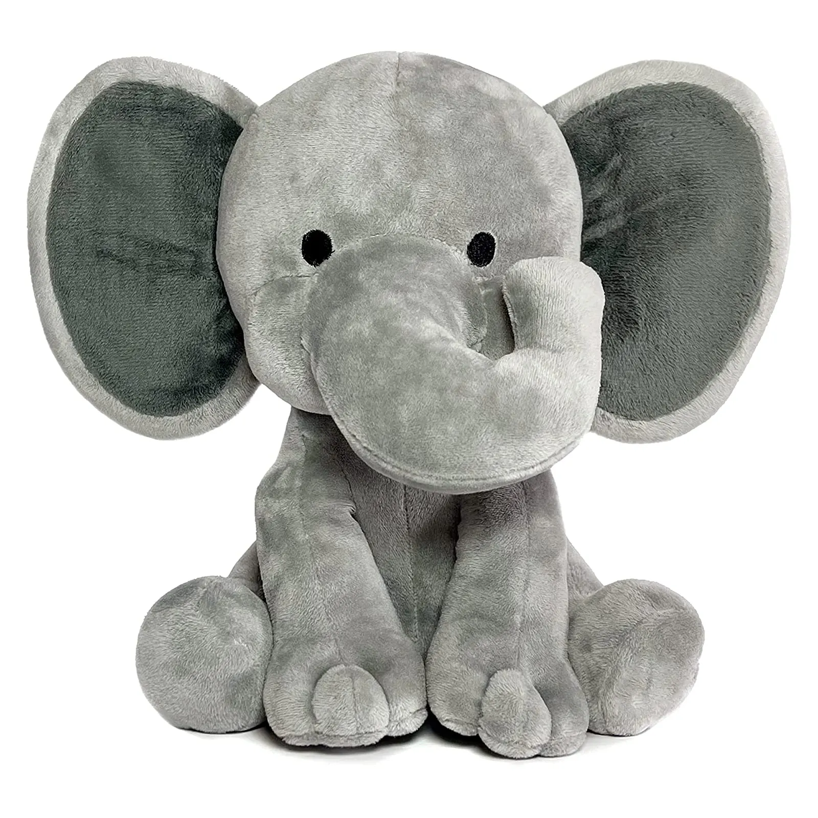 Wholesale creative grey elephant plush toy oem comforter lovey comforter toys baby rattles elephant stuffed&plush toy animal
