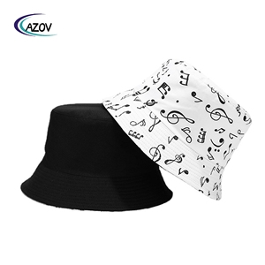 Chapeau de soleil d'été double face anti-UV Azov-yt pour couple, style graffiti, avec poche de rangement intégrée - Product Image 1