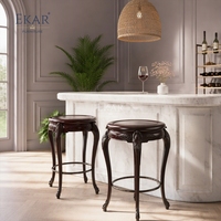 Support à plantes sculpté à la main de style Versailles |   Tabourets de bar circulaires classiques français de luxe - EKAR FURNITURE