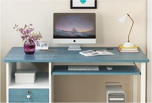 Bàn Chơi Game Bằng Gỗ Trơn Để Bàn Rộng Bàn Máy Tính Bàn Văn Phòng Màu Trắng Có Ngăn Kéo - Product Image 2