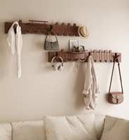 Porte-manteau mural carré en bois pliable multifonctionnel pour entrée, cuisine et salle de bain