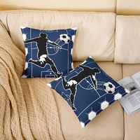 Housse de coussin moderne et artistique, taie d'oreiller en lin pour les amateurs de ballon de sport, football, basketball, rugby, adaptée à la décoration de la maison