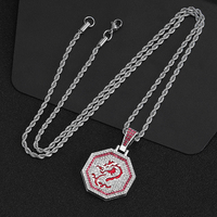 Craft Wolf bijoux fins style de mode micro insert zircon élément de style chinois 12 signes du zodiaque pendentif collier