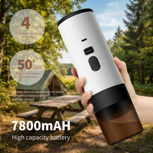 Cafetière portable à piles avec écran numérique, design compact pour les voyages, légère, en plastique, entièrement automatique - Product Image 1